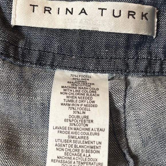 Trina Turk Wrap Style Linen Blend Pants - Picture 3 of 3